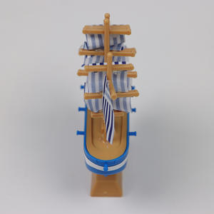 Décoration de gâteau SmartPet Thème Bateau de Graduation, Voiles Rayées Bleues et Blanches, Fait Main en ABS, Forme Ovale, Printemps 2024 - Product Image 2