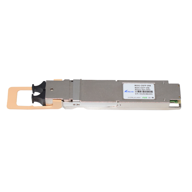 HL-OSFP-800G-SR8 OSFP 800G 2xSR4 Optical Transceiver 12V SMF Fiber Optic MPO Connector POE FTTH Wireless Lan Networks 50M