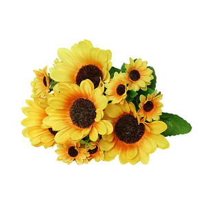 ดอกทานตะวันประดิษฐ์ ดอกไม้ไหม ตกแต่งบ้าน ช่อดอกไม้สีเหลือง 0068 - Product Image 5