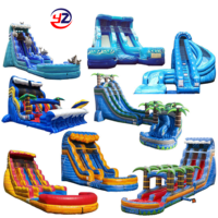Toboggan aquatique gonflable géant commercial de 40 pieds, motif 'Grape Crush', pour adultes, avec piscine de rebond imprimée, structure gonflable unisexe