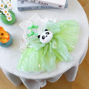 PETCIRCLE Pet Circle Vêtements pour animaux printemps/été : Tenues pour chiens et chats, Jupe en tulle Panda Dumpling - Product Image 4