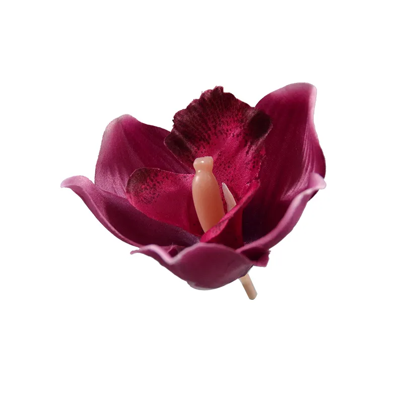 Schlussverkauf künstlicher Seiden-Whelan-Blumenkopf thailändischer Orchideenkopf für Minderheit Kopfbedeckung Blumenbrautstrauß Geschenkbox DIY