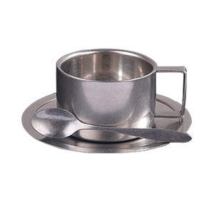 Set di Tazze da Caffè Vintage in Acciaio Inox 304 Satinato con Cucchiaio, Stile Industriale Storico per Uso in Ufficio - Product Image 6