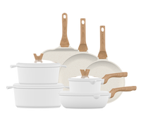 Ensemble de 21 casseroles, poêles et grillades en aluminium sans PFOA, antiadhésif