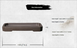 Pot à fleurs <span class=keywords><strong>rectangulaire</strong></span> de luxe en argile violette antique avec plateau non poreux, base à trous de drainage et dessus en pierre absorbante - Product Image 5