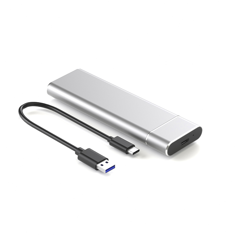 M2 NGFF NVMe Aluminum Alloy Silvery USB3 1 External SSD/Mechanical HDD Mobile Hard Disk Box for Notebook Computer