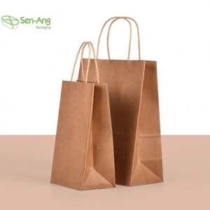 Bolsa de Papel Kraft Blanca Económica SenAng05 con Asa, Personalizable, Ecológica, de 12 cm, al por Mayor, con Logotipo Propio - Product Image 1