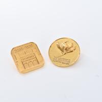 Broche en alliage de fer moulé sous pression plaqué or mat, personnalisée, pour événements d'entreprise et articles promotionnels