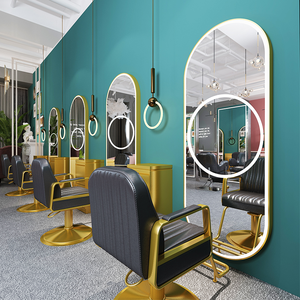 Elegante <span class=keywords><strong>Espejo</strong></span> <span class=keywords><strong>de</strong></span> Salón <span class=keywords><strong>con</strong></span> Detalles en Dorado, Iluminación LED y Mesa Lateral - Product Image 3