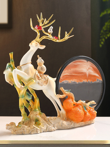 Nouvelle sculpture créative de style chinois en sable mouvant, horloge de sable artistique en résine époxy, objet de collection pour la maison - Product Image 5