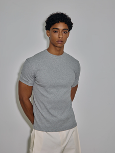 T-shirt da <span class=keywords><strong>uomo</strong></span> all'ingrosso in 100% cotone tinta unita, vestibilità <span class=keywords><strong>slim</strong></span>, girocollo, manica corta, colori bianco, nero, grigio, <span class=keywords><strong>abbigliamento</strong></span> casual estivo - Product Image 3
