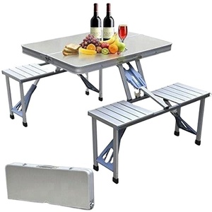 Portable Outdoor Furniture 4 Person Camping Folding Table Chairs Set For Travel