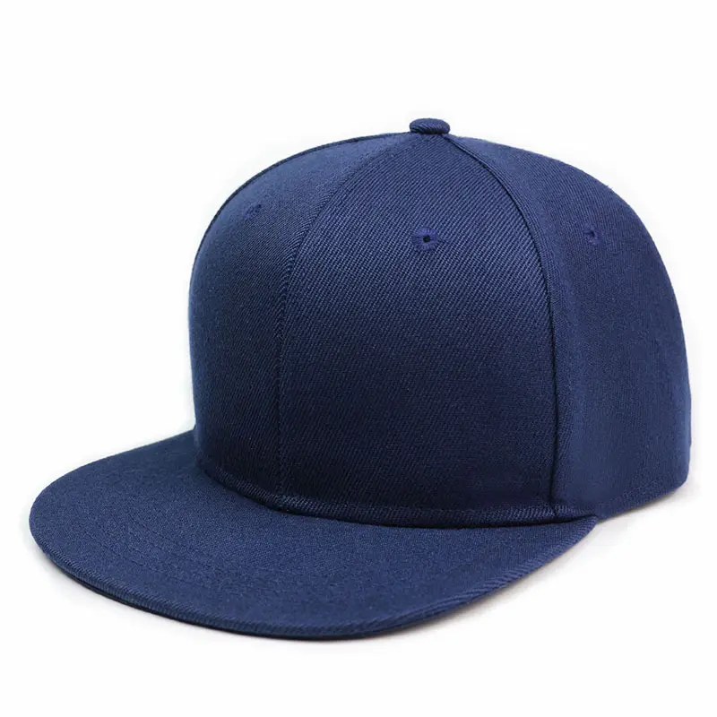 ที่กำหนดเอง Snapback หมวกหมวกที่มีคุณภาพสูง6แผงสีทึบที่ว่างเปล่าปีกแบน Snapback หมวก
