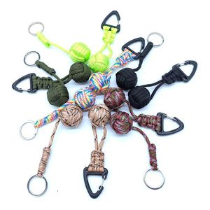 Paracord Braided Keychain 7-Core Zinc Alloy Carabiner Durable Round Promotional Keychains - Product Image 5