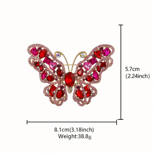 Weiman Damen vergoldete Schmetterlings broschen Mode Großhandel Schmuck Kristall Strass Diamant für Party Geschenk Zink legierung - Product Image 6