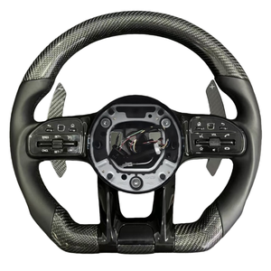 พวงมาลัยคาร์บอนไฟเบอร์ขายดีสำหรับรถยนต์เมอร์เซเดสเบนซ์ AMG C E S Class W204 W205 W222 G500 G55 G63 S500 อะไหล่รถยนต์ - Product Image 1