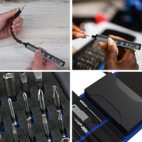 Kit de tournevis électrique de réparation 89-en-1, mini, rechargeable, batterie au lithium, matériau ABS, étui en tissu noir, garantie 1 an