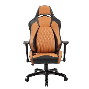Chaises de barbier en cuir synthétique orange, réglables en hauteur, à bascule, chaise de jeu pour gamer - Product Image 4