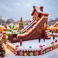 Château gonflable géant de Noël pour enfants avec toboggan, aire de grimpe et de glisse pour enfants, en PVC, facile à installer, vente en gros