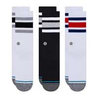 Chaussettes brodées avec logo personnalisé, en coton, design amusant, rayées, chaussettes de sport personnalisées pour hommes