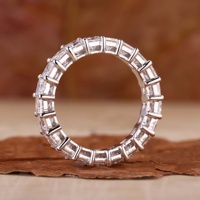Bague de mariage éternelle en or massif 14k 18k avec diamant de laboratoire CVD HPHT certifié GIA IGI pour femme et homme, taille princesse