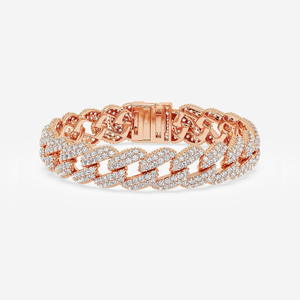 Pulsera de Eslabones Cubanos con Diamantes Cultivados en Laboratorio de 13.5 CTW, 7.5 Pulgadas, Joyería Elegante y Brillante para Mujer - Product Image 3