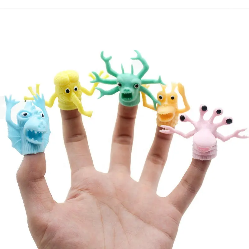 Novità TPR mini animal finger dolls tricky spoof pinch music decompression finger bubble Toys