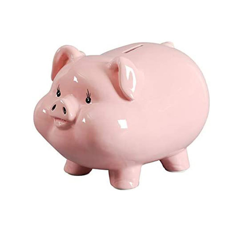 Tirelire Cochon En Céramique Rose - Pour Enfants, Avec Couvercle Bas - 11,8x14x13,2 Cm - Cadeau éducatif