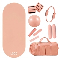 Kit de fitness personnalisé avec logo : ballon de yoga, anneau de Pilates, poids de cheville en silicone, bande de résistance pour étirements, kit de Pilates