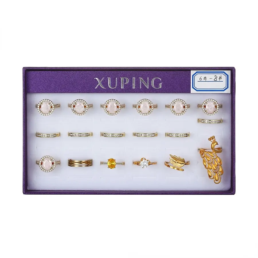 Ring-118 Xuping Sieraden Elegante Prachtige 18K Goud Multi-color Rhodium Drie Verschillende Kleuren Klaring Speciale Doos ring