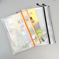 A4 organisateur clairement maille fermeture éclair sac visible tri décontracté en plastique document sac en nylon fichier poche personnalisé pour l'école bureau
