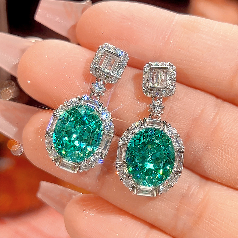 Boucles d'oreilles vertes Platinum Parra