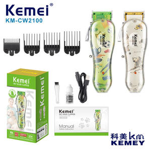 เครื่องตัดขนสัตว์เลี้ยงแบบมืออาชีพ Kemei รุ่น Km-Cw2100 ใบมีดเซรามิกแบบชาร์จไฟได้ ดีไซน์ป้องกันรอยขีดข่วน สำหรับสุนัขและแมว - Product Image 3