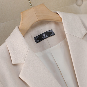 Pink Women's Blazer Solid Color Polyester Anti-Wrinkle Slim Fit Spring Autumn Casual Top - Product Image 4