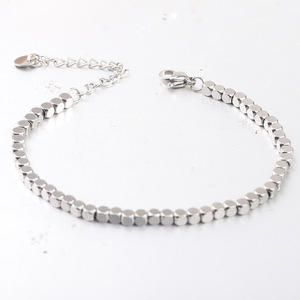 Hexagon Stainless Steel <b>Gold</b> <b>Bracelet</b> 4mm Geometric <b>Beaded</b> Unisex Jewelry - Product Image 2