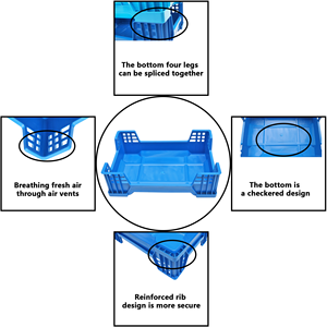 Qs כחול stackable זבוב שחור חדש pp stackable כפות פלסטיק חרק רביה תיבת ריבוי תולעת ריבוי - Product Image 3