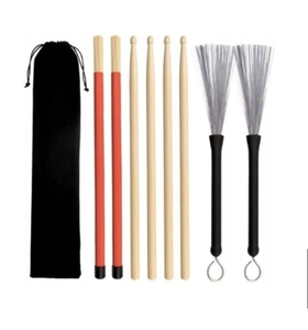 Vente en gros d'accessoires d'instruments de musique Kit de batterie Baguette de batterie <span class=keywords><strong>Brosse</strong></span> métallique 19 faisceaux Baguette de bambou Set de batterie Accessoires de percussion - Product Image 1