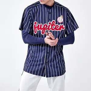 Sublimado personalizado mejor ropa de béisbol y softbol Japón Pin raya camiseta de béisbol