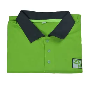 wholesale Green Custom Embroidery Logo 100% Cotton Polo Shirt Men's Polo Shirts