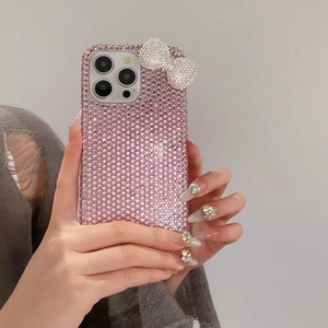 Cover Personalizzata Carina Kawaii con Brillantini per iPhone 15 16 Pro, Orsetto Rosa con Diamanti, Custodia Antiurto in Silicone per Telefono - Product Image 5