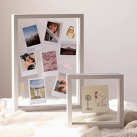Cadre photo A4 double face en bois, 6 pouces, moderne, transparent, pour calligraphie et peinture DIY, idéal pour l'affichage d'images