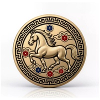 Pièce commémorative de l'Année du Cheval, pièce commémorative culturelle et créative personnalisée, pièces de défi personnalisées, usine de pièces commémoratives