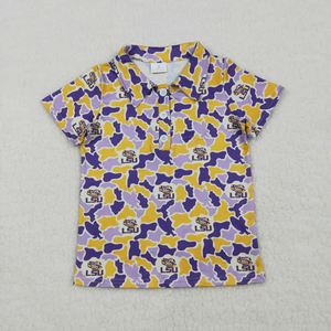 Vente en gros de polos à manches courtes pour garçons, t-shirts pour enfants, vêtements pour tout-petits, chemises à imprimé camouflage pour garçons, hauts d'été - Product Image 2