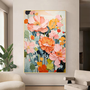 Modern Hand Embellished Canvas Supplier Water Canvas Art Painting 3d Wallpaper <strong>Home</strong> Decoration Papiers Peints Murals <strong>Wall</strong> <strong>Decor</strong> - Product Image 2