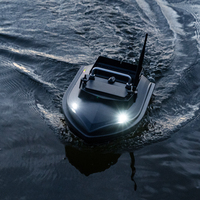 Bateau d'appât de pêche de croisière intelligente 500M 2 trémie 2KG bateau de leurre d'alimentation de coulée d'appât avec veilleuse