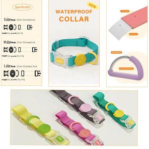 Logotipo personalizado Macaron ColorWaterproof Silicone Quick release para perro Correa ajustable Pvc Goma Gato Perro <span class=keywords><strong>Collar</strong></span> y Correa Set - Product Image 5