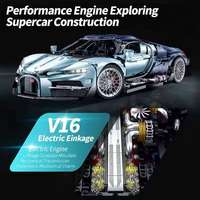 Kit de modèle de voiture de course télécommandée Guly 10648, supercar technique, ABS, échelle 1:8, jouet électronique, 3719 pièces, construction pour adultes