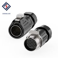 Connecteur d'alimentation circulaire étanche IP68 en alliage de cuivre avec boîtier PBT LP20 250V-500V, fiche aviation 2/3/4/10/12/19/24 broches