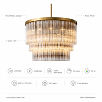 Lustre rond en verre moderne nordique Zeal Lighting, lustre de plafond LED en laiton pour salon, hôtel, villa, vente en gros