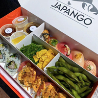 Boîte à sushi personnalisée de haute qualité avec 5 compartiments, emballage alimentaire en papier, boîte à emporter